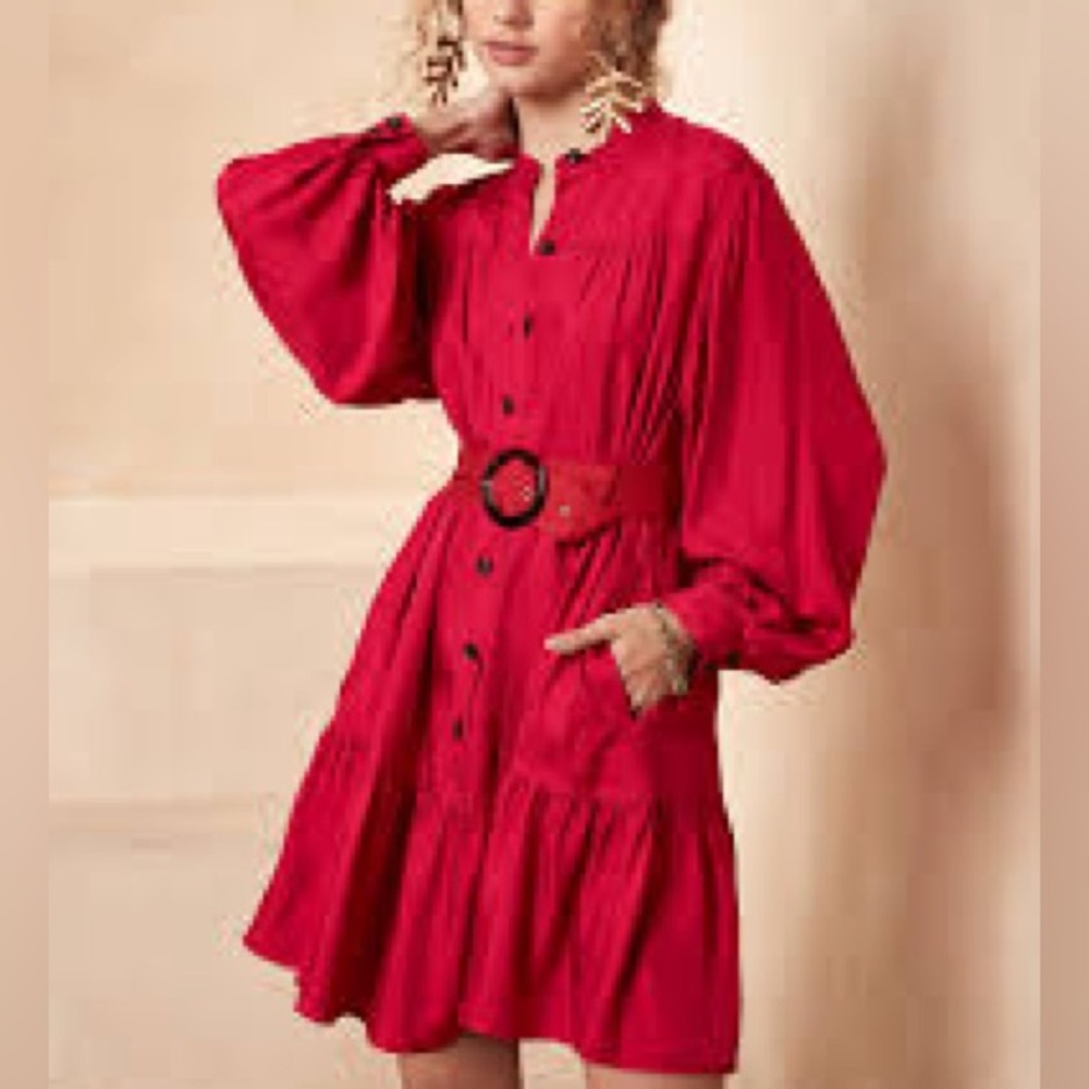 Banana Republic Coral 🪸 Flounce-Hem Dress in XL. BNWT